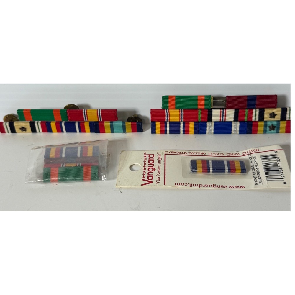 US Military Ribbon Bar Lot Vanguard Campaign Service Award Ribbons Pins